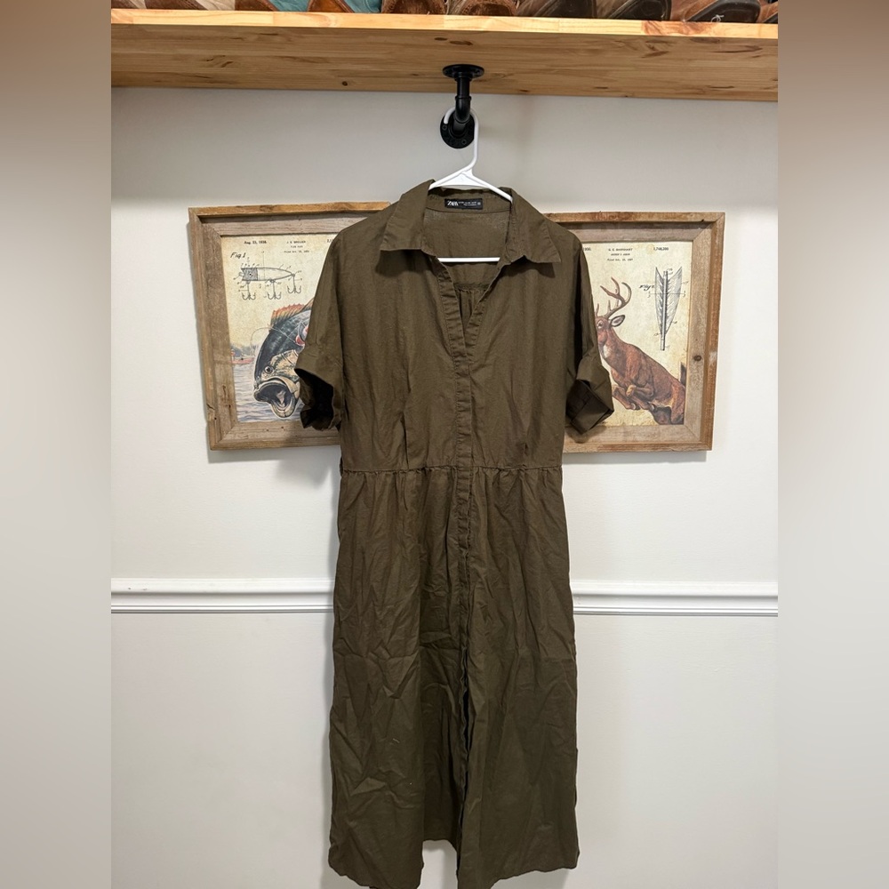 Zara Olive Midi Dress